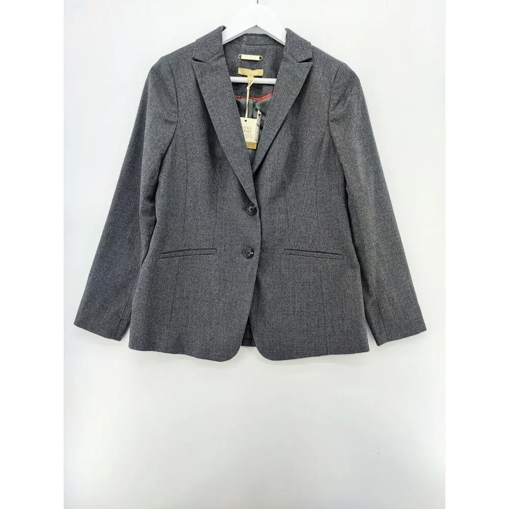 Talbots Women’s Size 4 Blazer Gray Wool Single Breasted Career Business Jacket